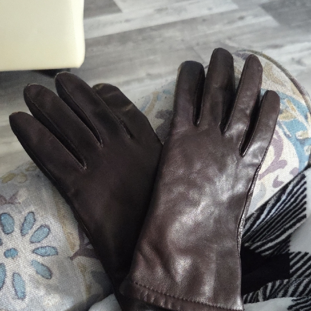 Preston & York Dark Brown Leather Women's Gloves